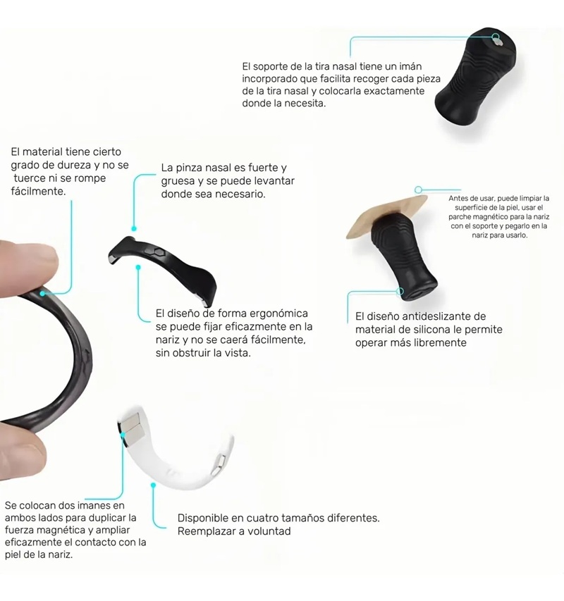 Miniatura 4 de Dilatador Nasal Magnético Antironquidos