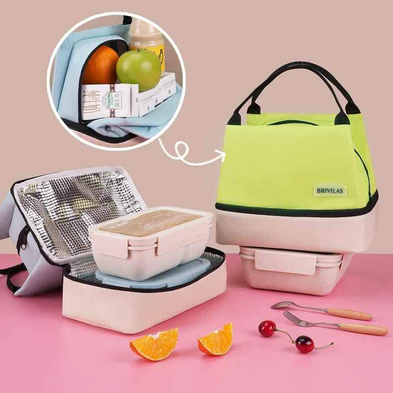 LONCHERA TÉRMICA CON DOBLE COMPARTIMIENT
