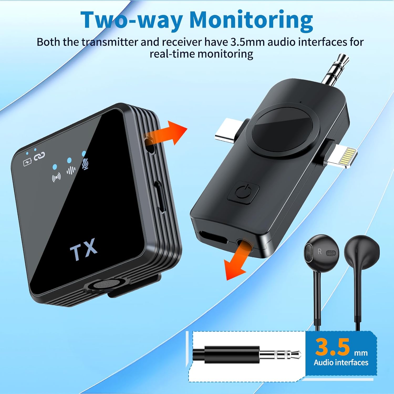 Micrófono Solapa Inalámbrico 3 en 1