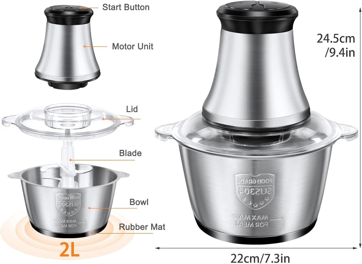 Molino Para Carne Electrico 2 Litros