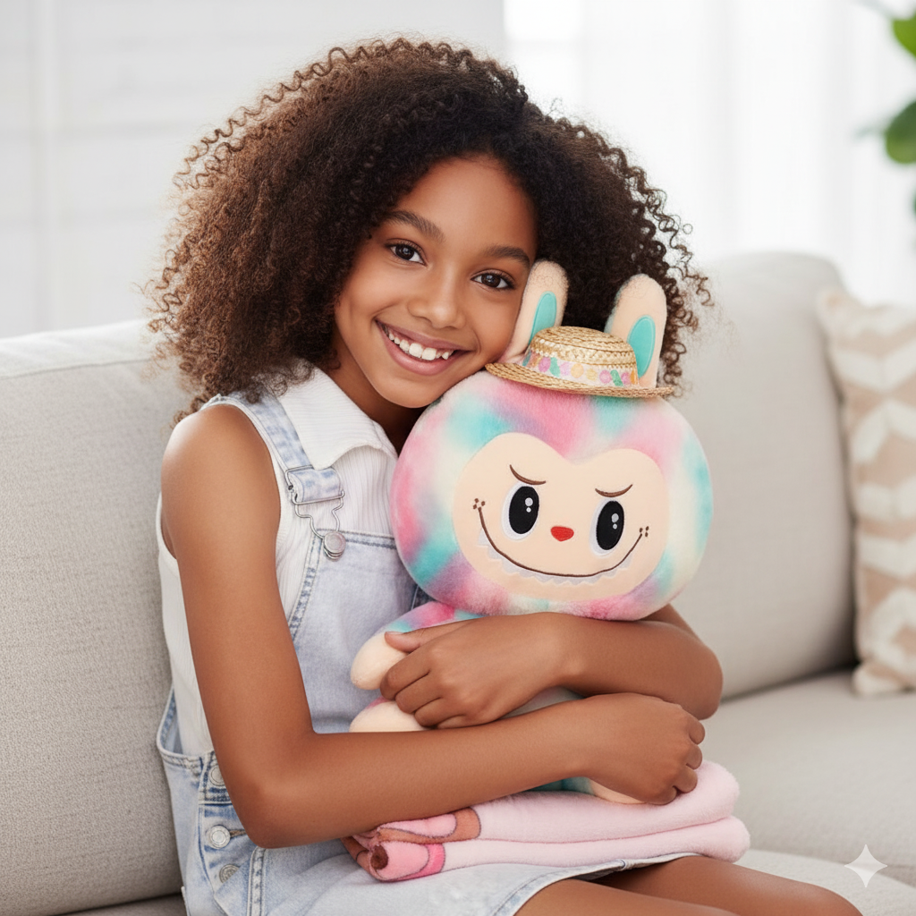 Miniatura 2 de Peluche Labubu Multicolor + Cobija