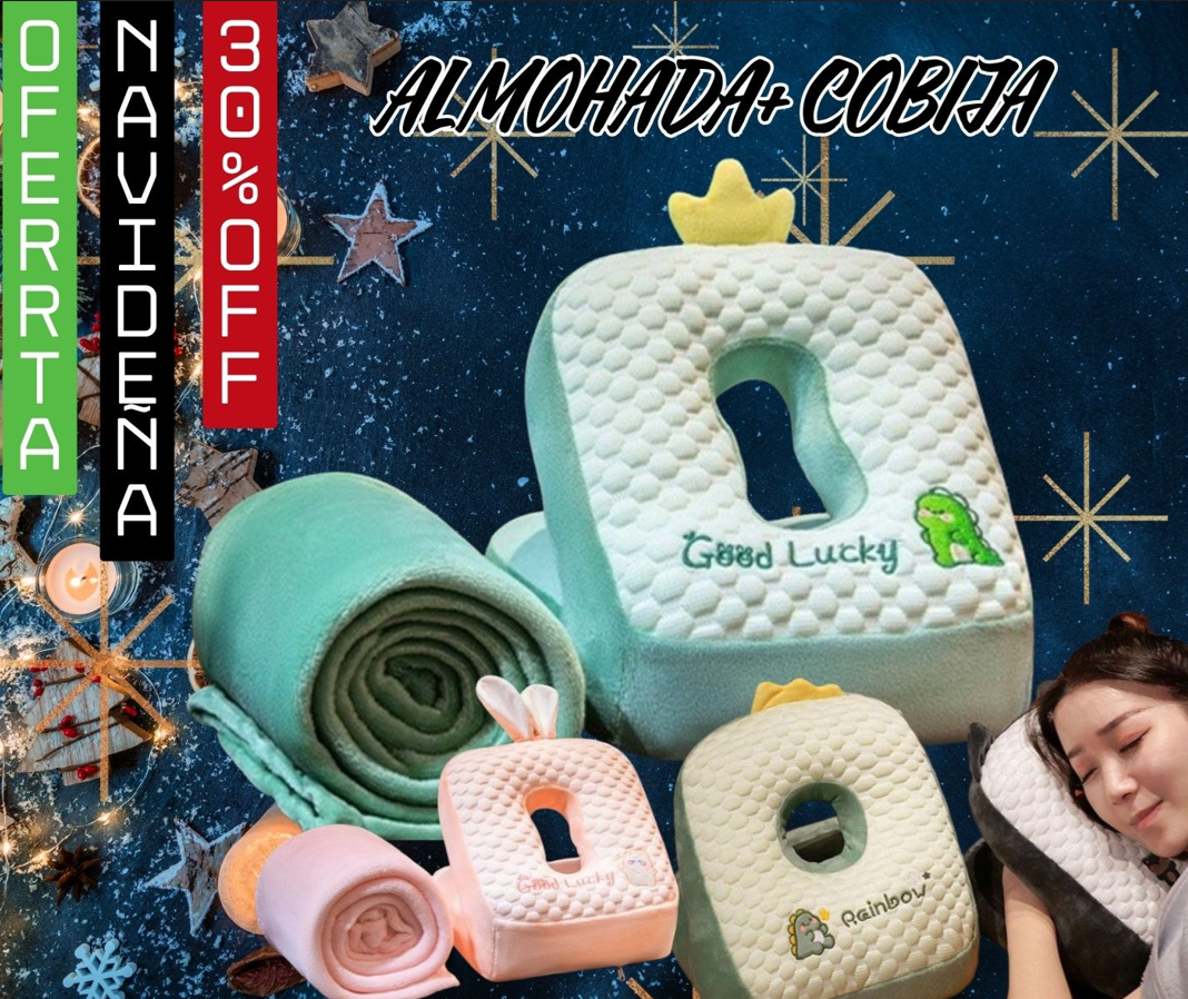 REGALO NAVIDAD COJIN + COBIJA DESCANSO🎅 DISEÑO