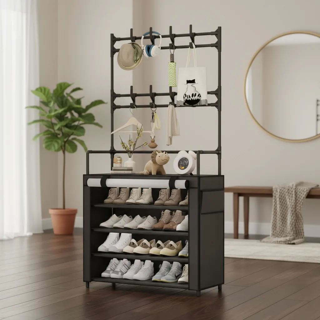 Miniatura 2 de Zapatero Perchero De Tela 4 Niveles