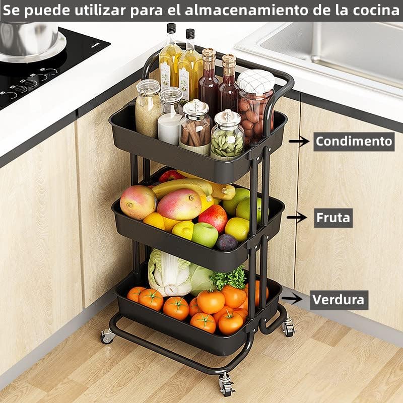 Miniatura 7 de Carrito Organizador de 3 Niveles Ruedas