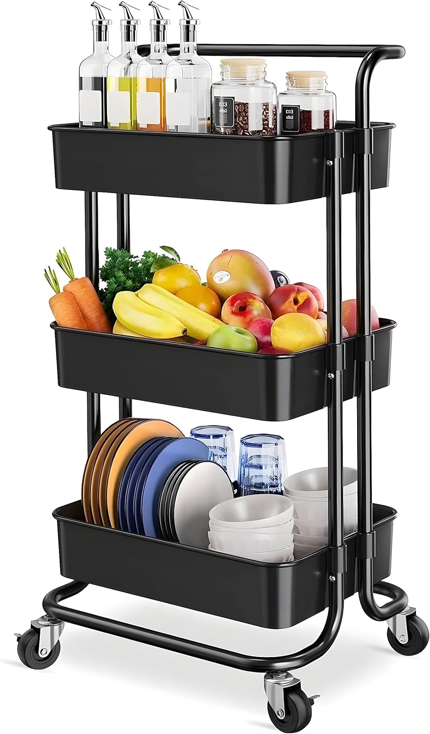 Miniatura 6 de Carrito Organizador de 3 Niveles Ruedas