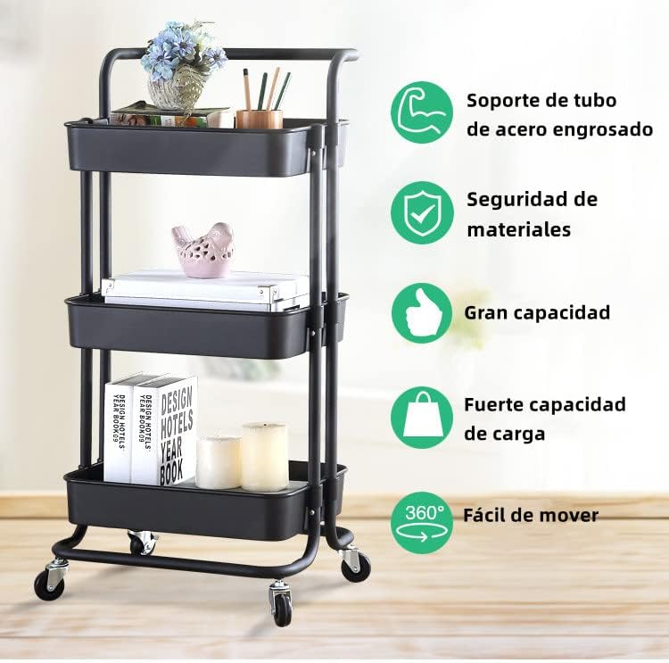 Miniatura 2 de Carrito Organizador de 3 Niveles Ruedas