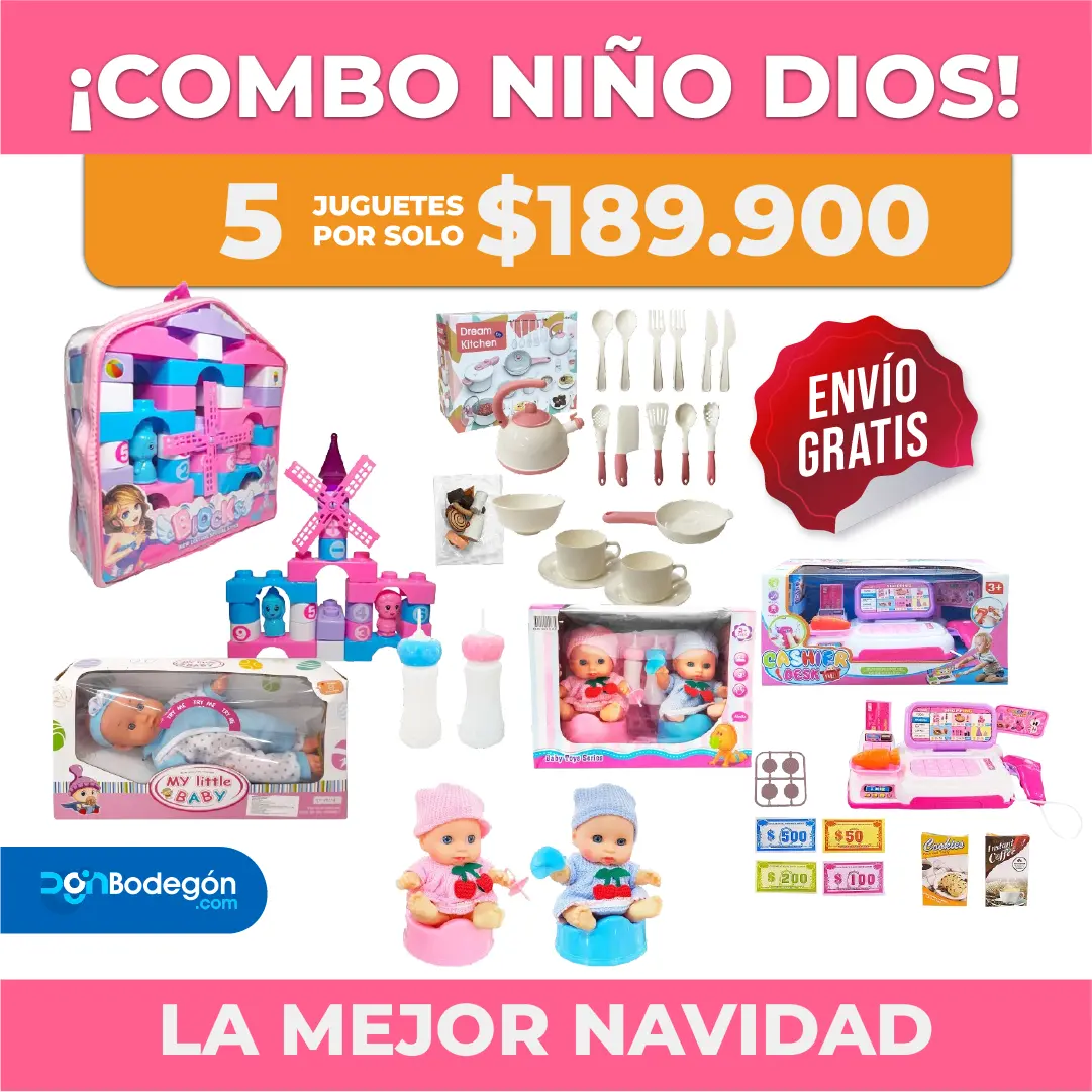 Combo Niño Dios Para Niña X5 Juguetes