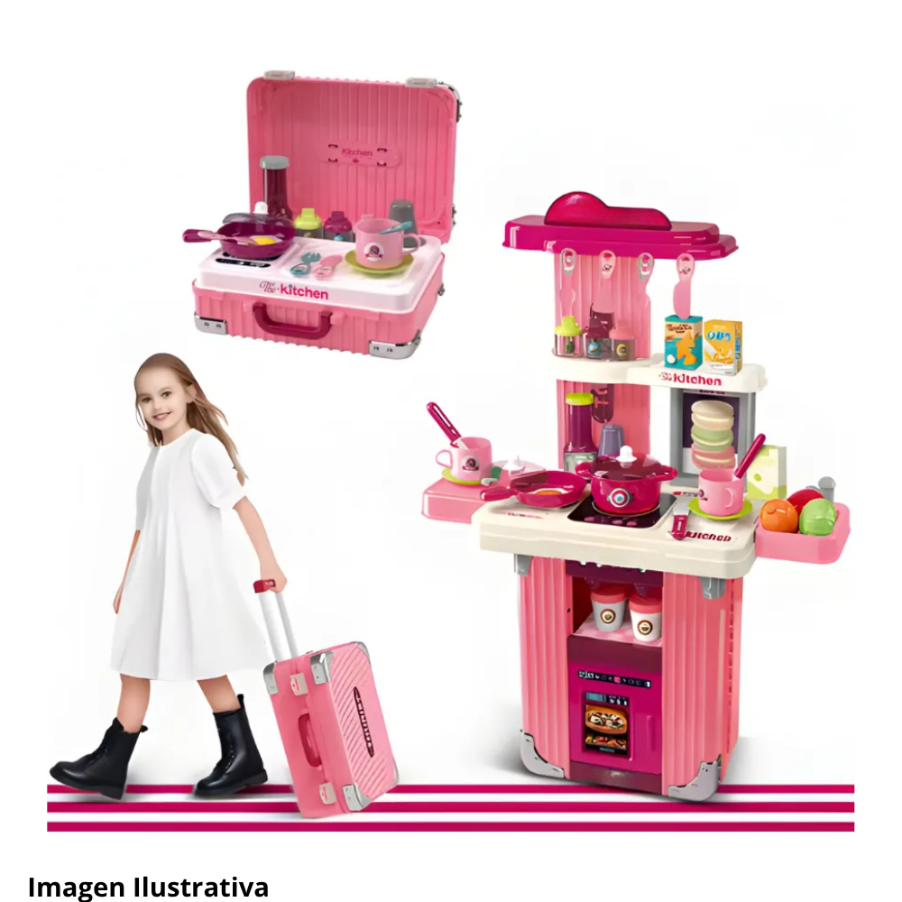 ¡Cocina y Juega! 🍳 Maletín Juguete Cocina Infantil Set Uten para Pequeños Chefs 3