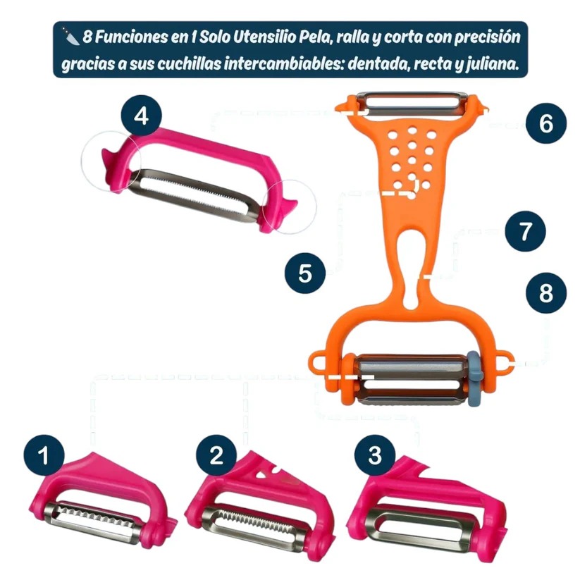 Miniatura 2 de Pelador De Papa Y Verduras 8 En 1