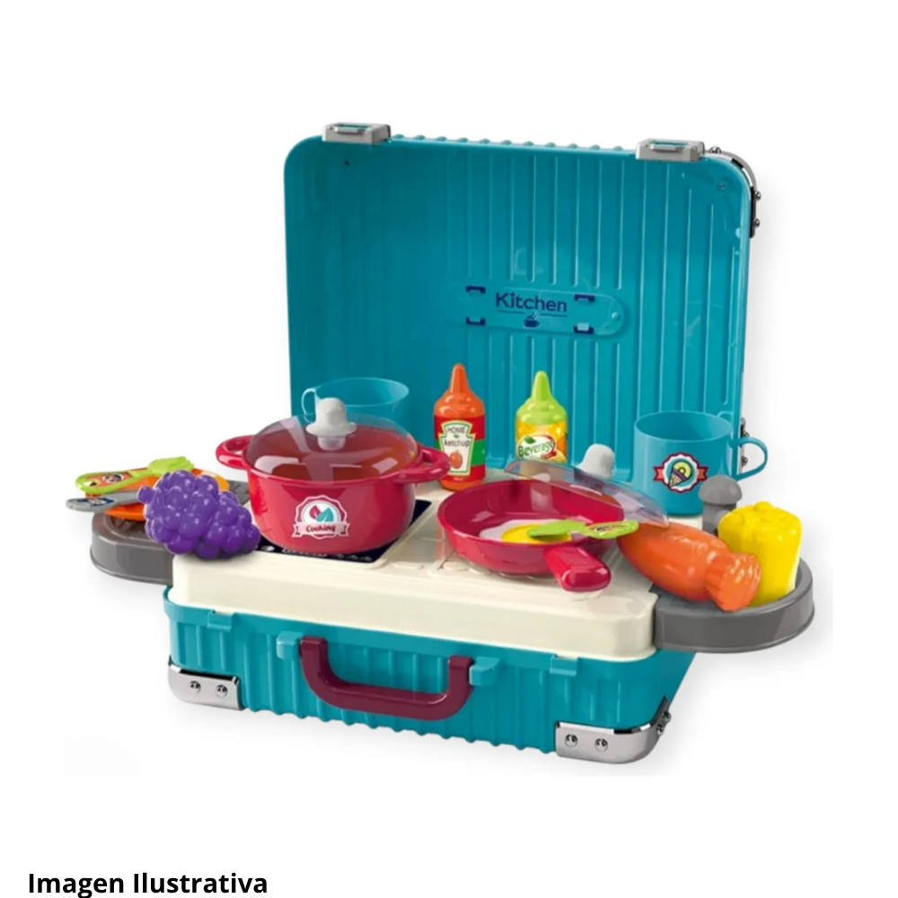 ¡Cocina y juega! 🍳 Maletín Juguete Cocina Infantil Set Olla 3