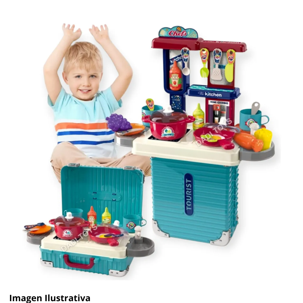 ¡Cocina y juega! 🍳 Maletín Juguete Cocina Infantil Set Olla 2