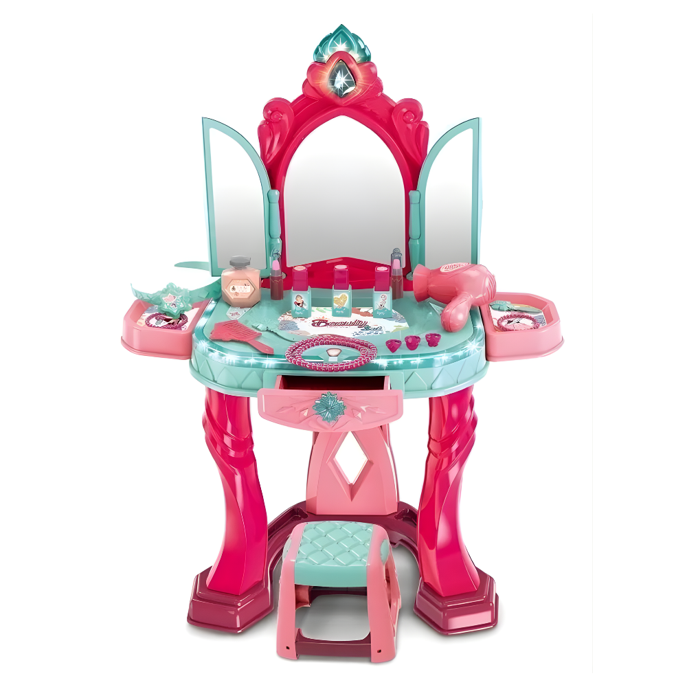 ✨ Tocador Infantil Rosa Turquesa con Espejo - ¡El espacio perfecto para tu pequeña! ✨