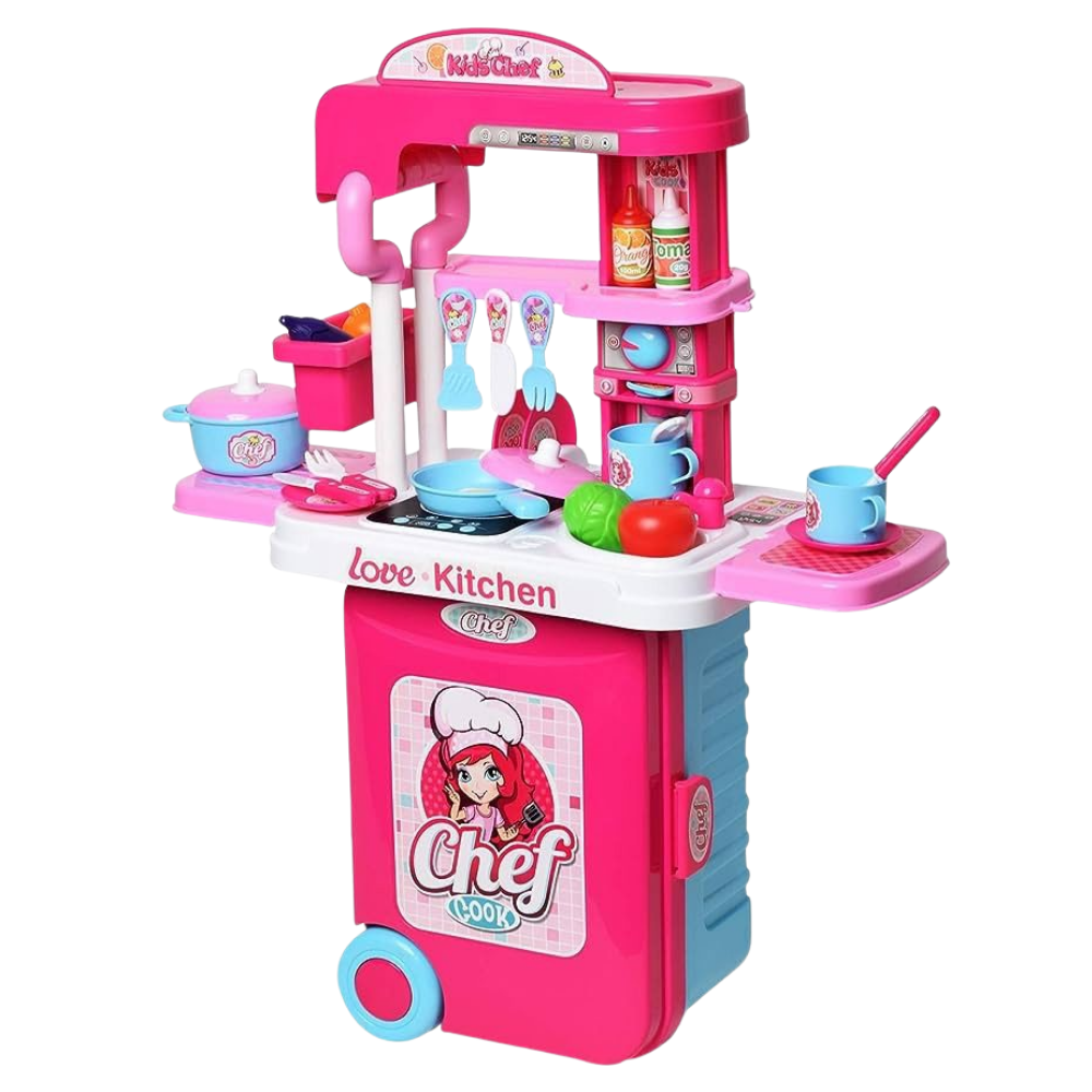 ¡Cocina Infantil Chef Rosa 🍳 - Accesorios y Diversión para Pequeños Chefs!