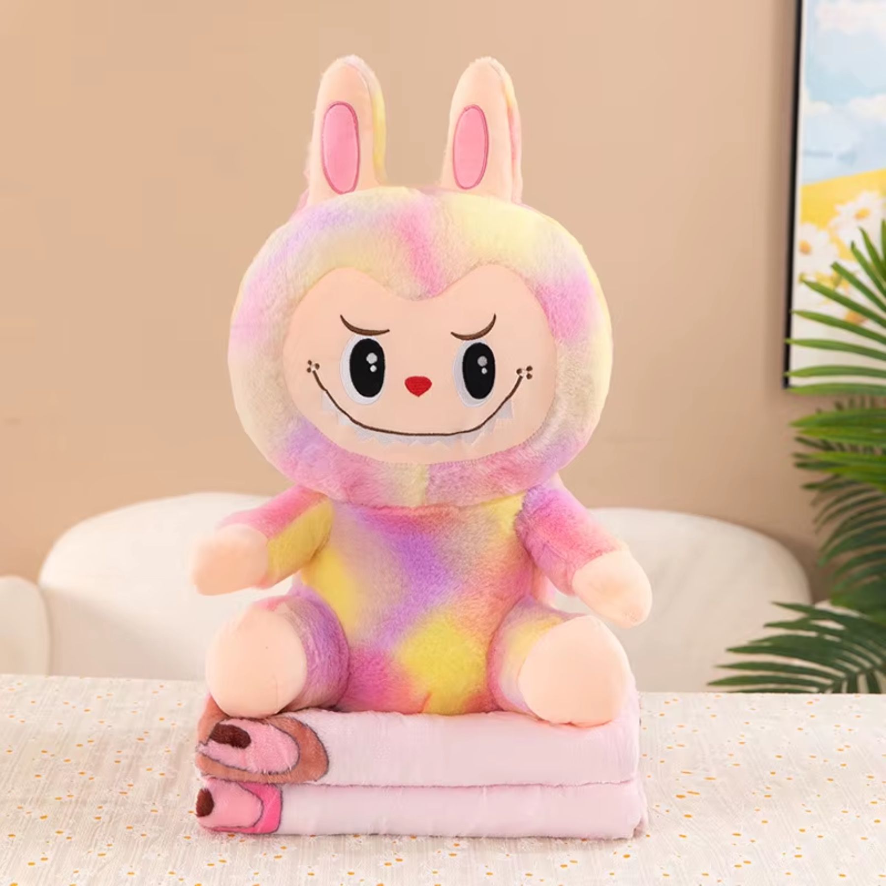 ✨ Peluche Labubu Multicolor con Cobija Suave para Niños ✨ 2