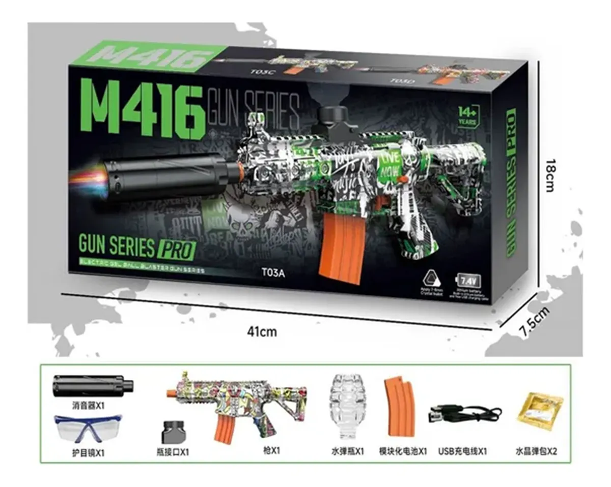 Pistola de Hidrogel M416 Con Humo