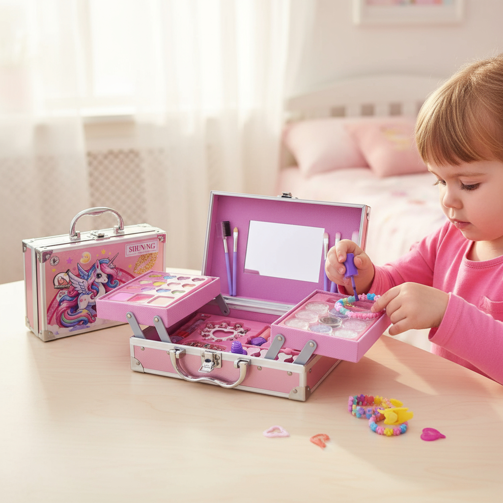 Miniatura 2 de Maletín de maquillaje metálico 37PCS