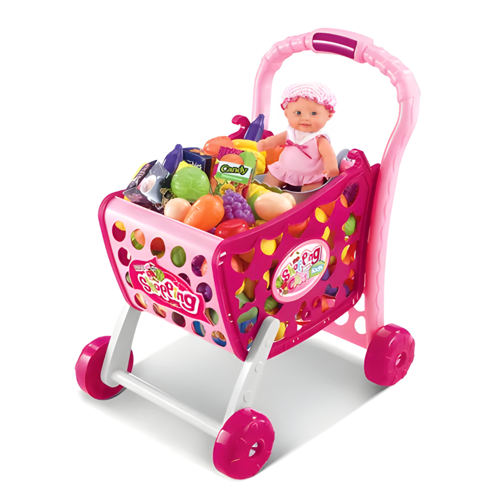 🛒 Carrito Infantil de Compras Rosa - ¡Diversión y Aprendizaje! 🎀