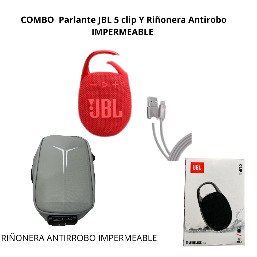 COMBO PARLANTE 5 CLIP RIÑONERA