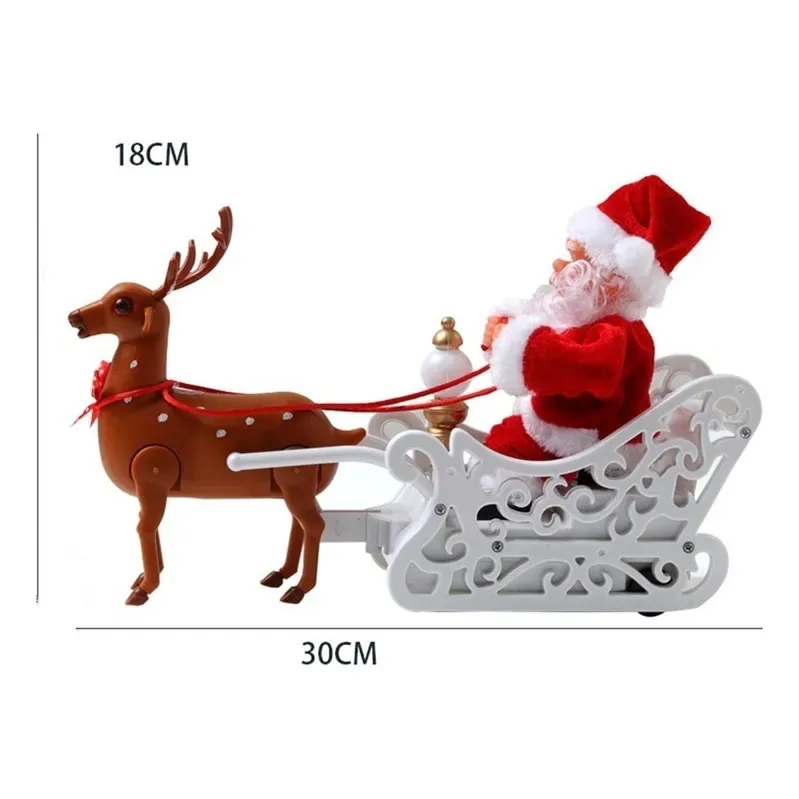 Miniatura 4 de papa noel trineo + reno