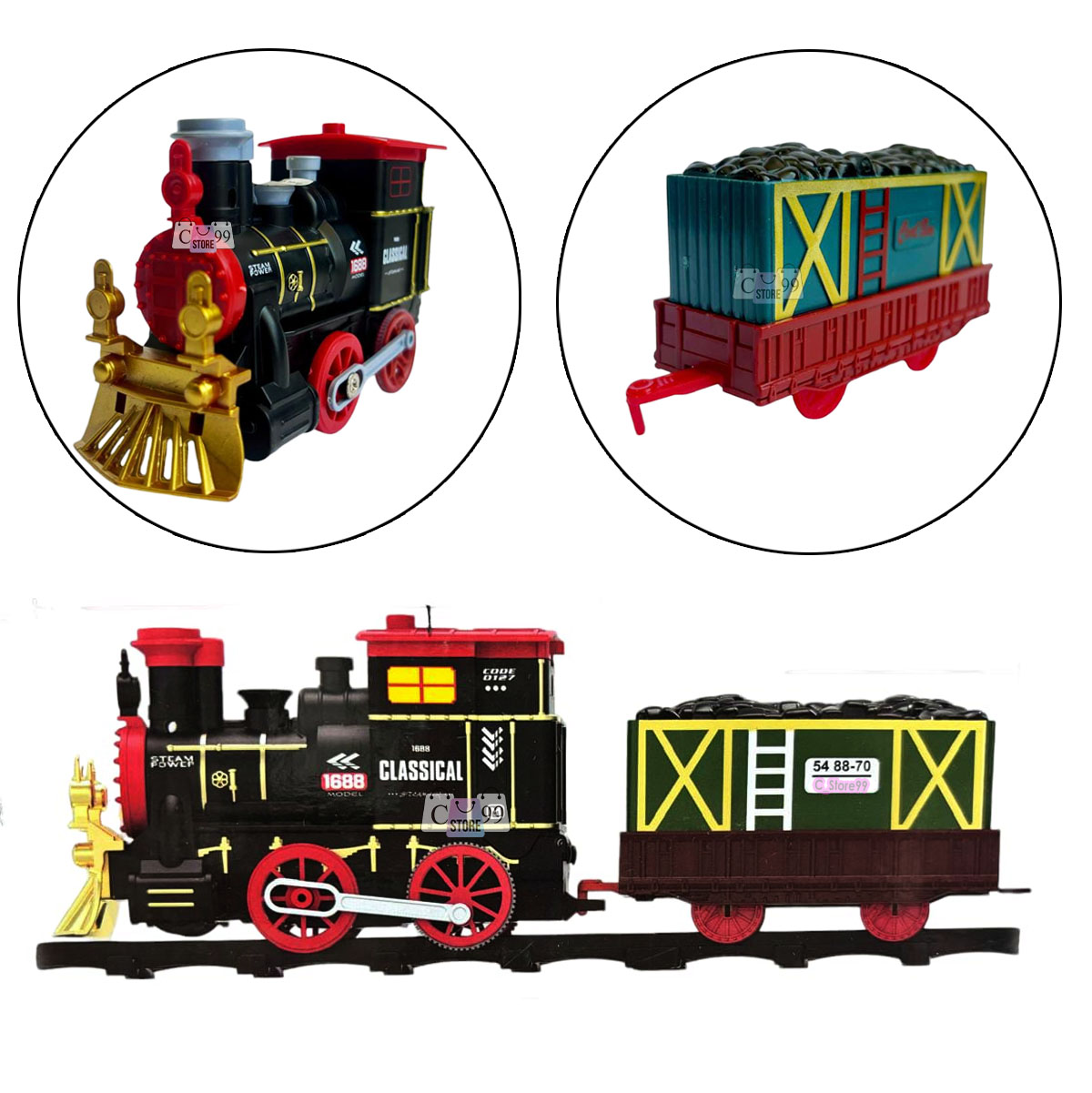 Tren Navideño Clásico Luz Sonido y Humo