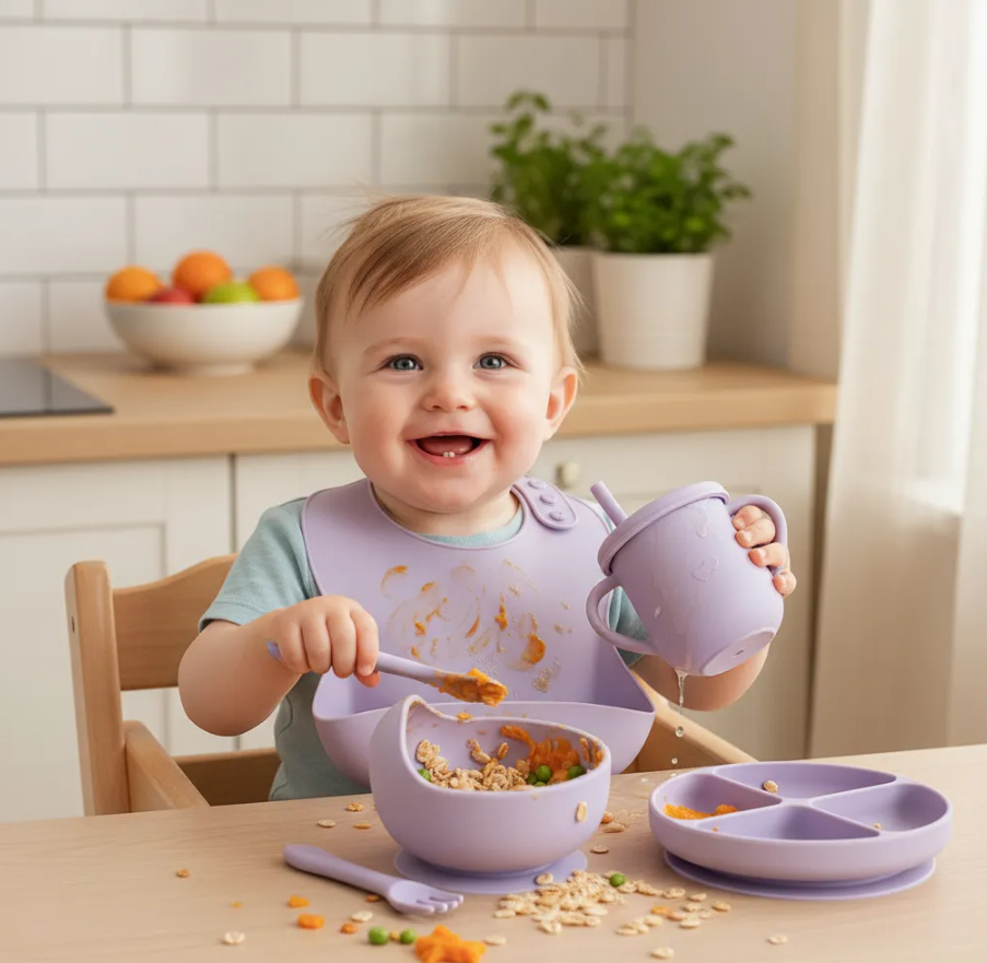 KIT VAJILLA BEBE COMPLETA LIBRE DE BPA - Vista 1