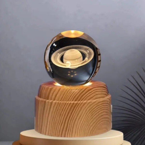 Lampara Esfera Bola  Giratoria Saturno