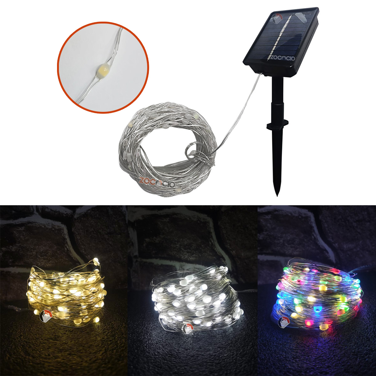 -Guirnalda De Alambre Solar 10, 20, 30MT - Vista 1