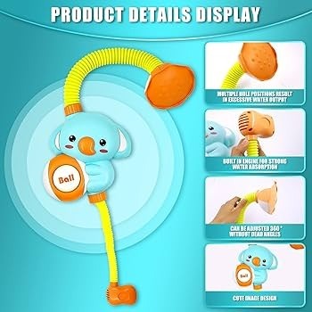 Vista 5 de Regadera Infantil Con Diseño De Elefante