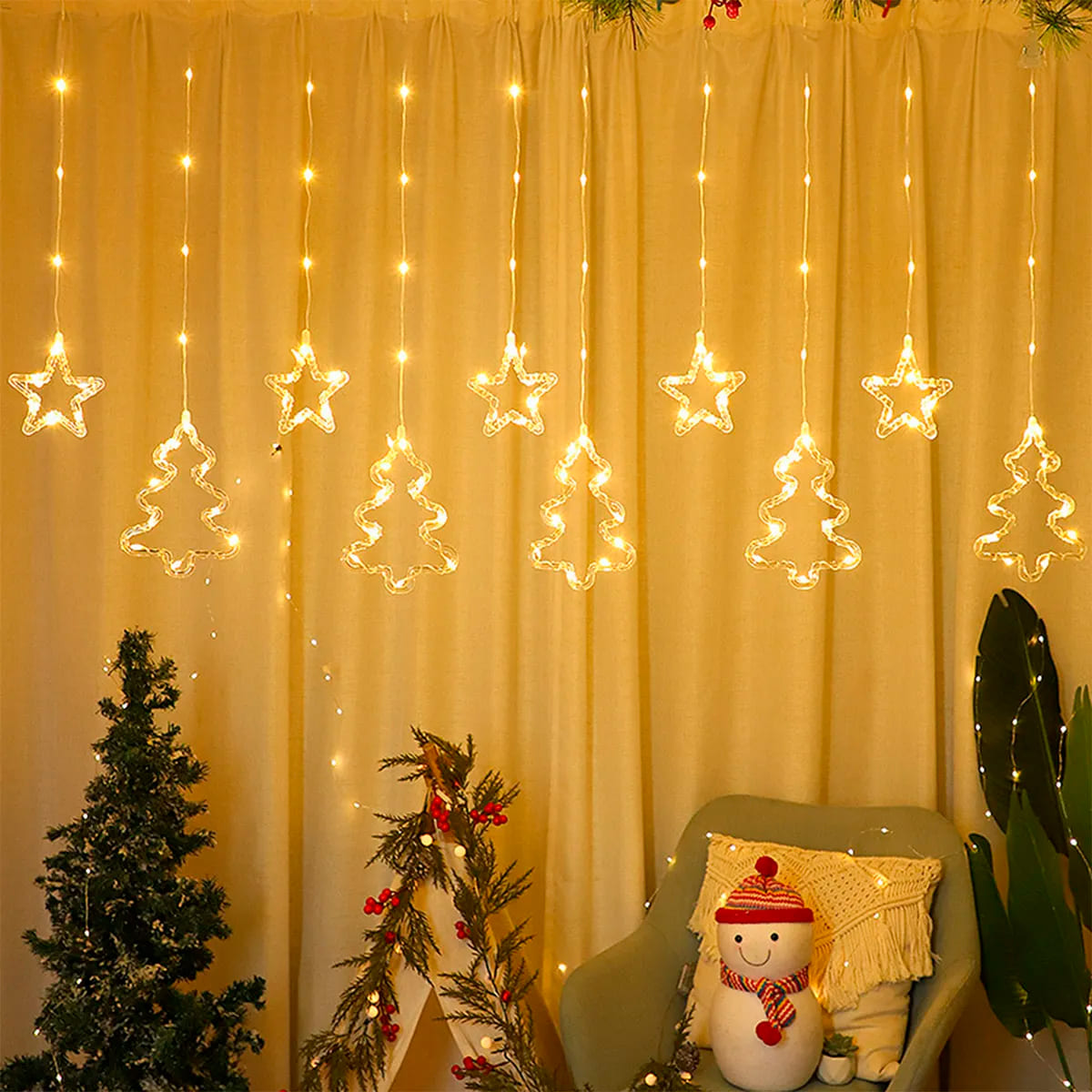 Miniatura 7 de Cortina Estrellas y Arboles 3 M AL-060 - Color: Calido