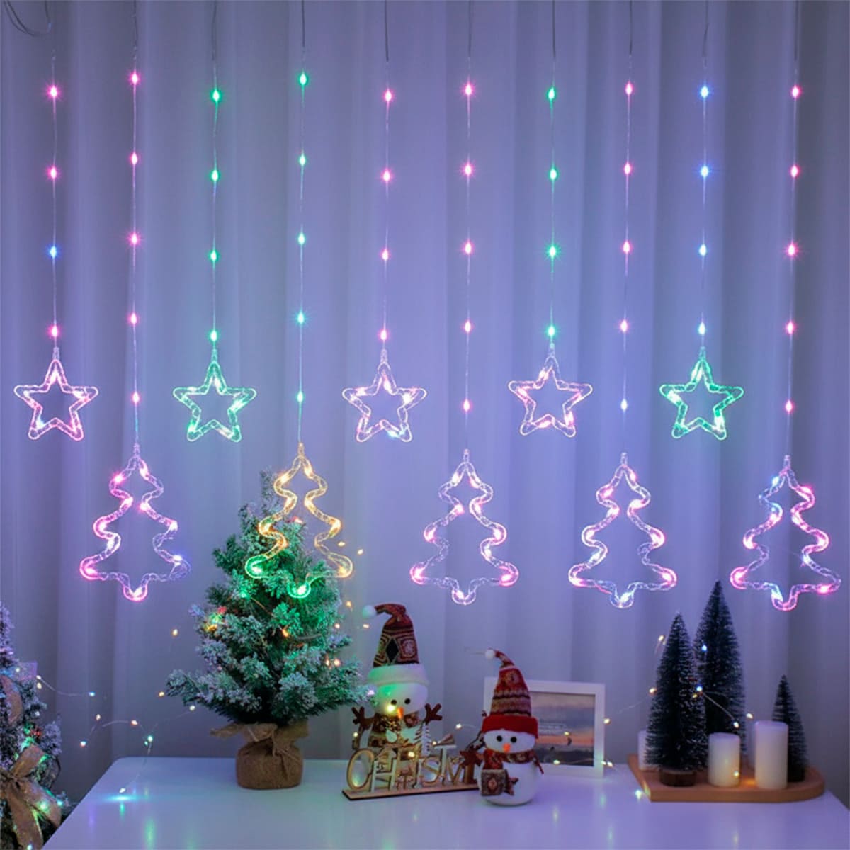 Miniatura 4 de Cortina Estrellas y Arboles 3 M AL-060 - Color: Calido