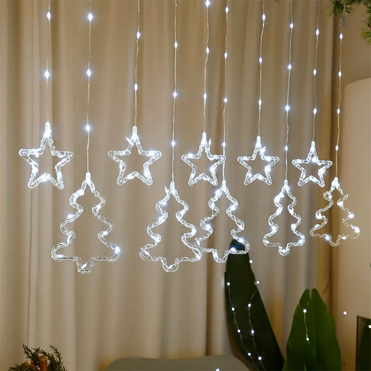 Cortina Estrellas y Arboles 3 M AL-060 - Color: Blanco