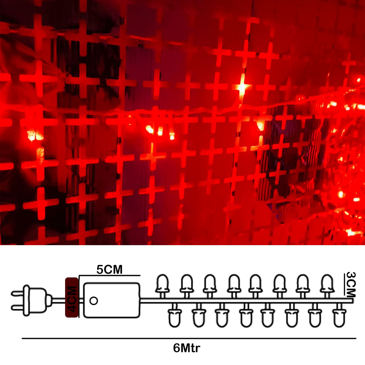 Miniatura 4 de Extensión Luces LED Rojas 6M 1404-E100L
