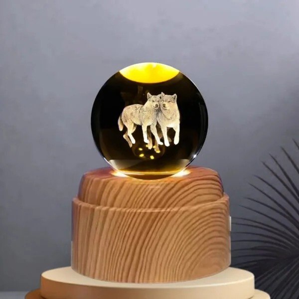 Lampara Esfera Base Giratoria Lobos