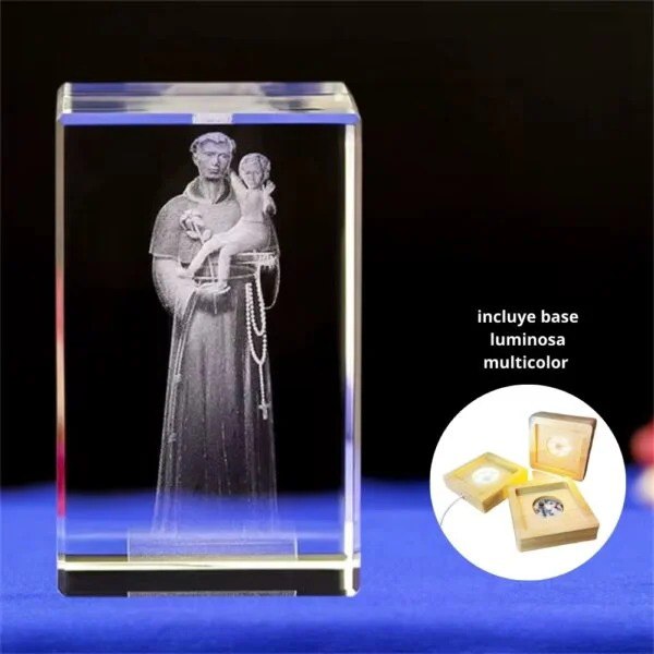 Lampara Cubo De Cristal San Judas Tadeo