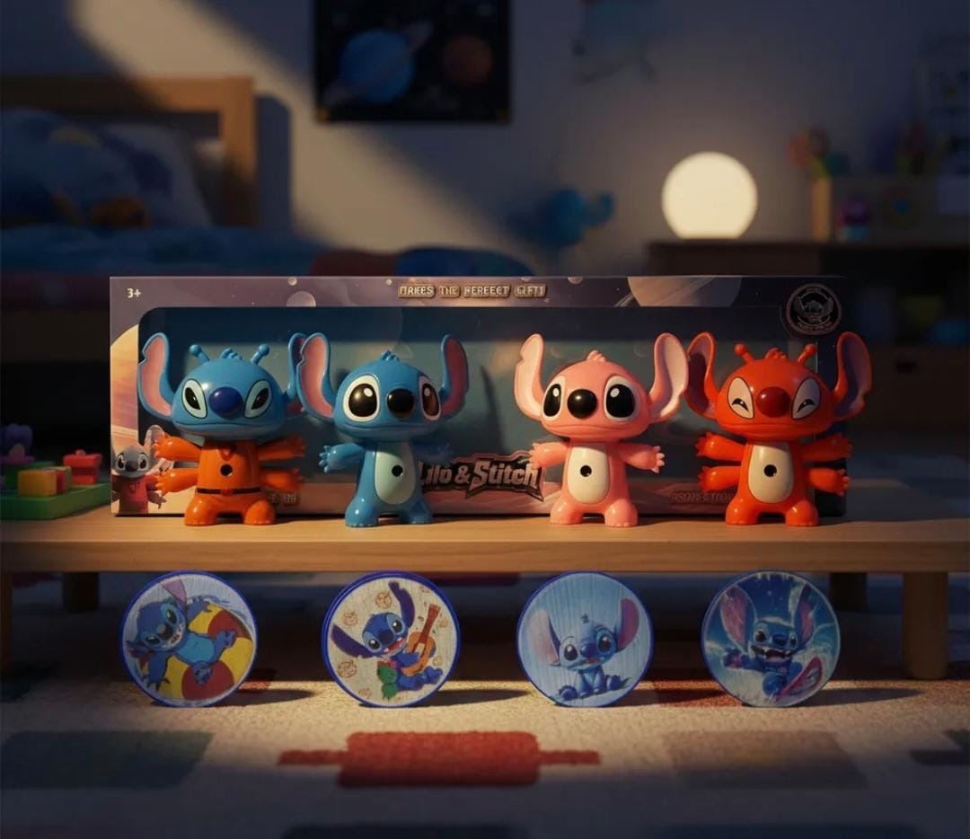 Set de Mini Proyectores de Stitch x4