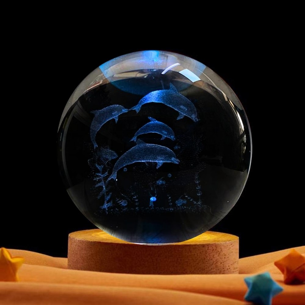 Esfera 3D Delfines Pequeña Multicolor