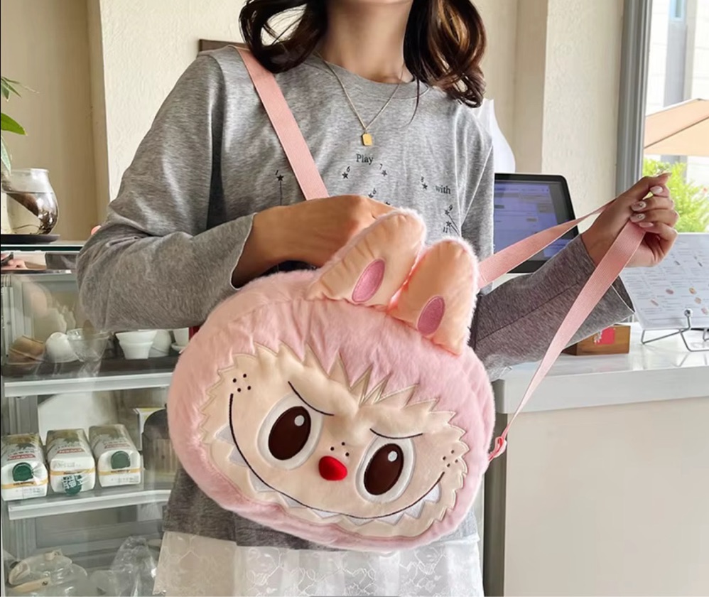 Bolso Peluche Cara Labubu