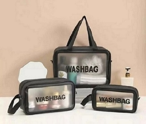 SET X 3 COSMETIQUERAS COLOR NEGRO