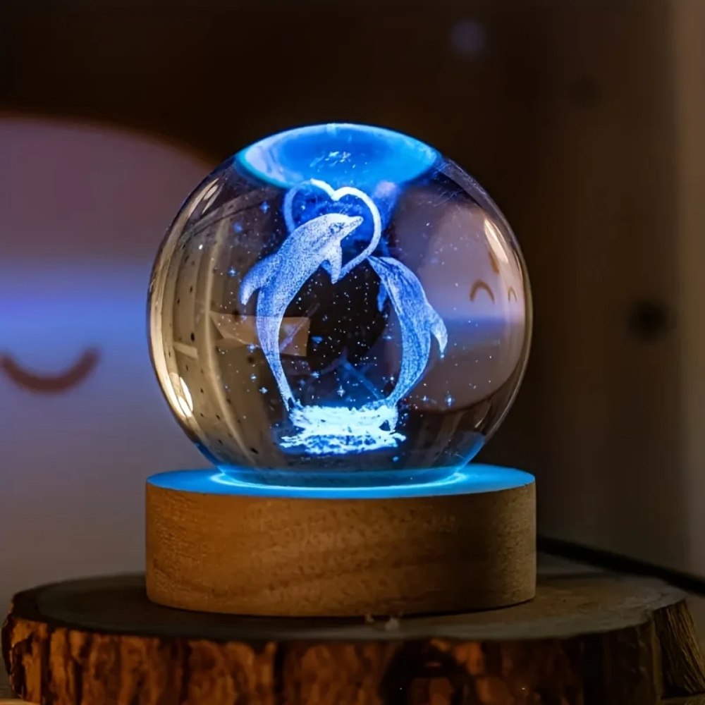 Esfera 3D Delfines Corazon Grande Multic
