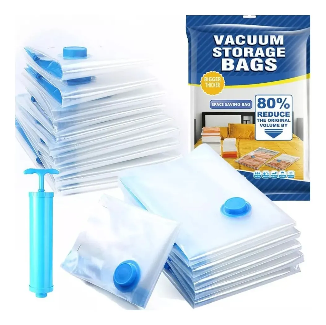 KIT 8 BOLSAS DE EMPAQUE AL VACIO + BOMBA