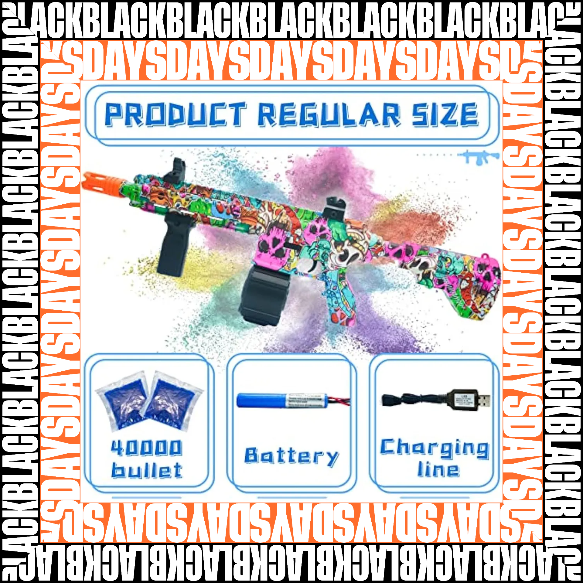 🚀 Pistola Gel Automática M416 Black Days - ¡Diversión sin fin!