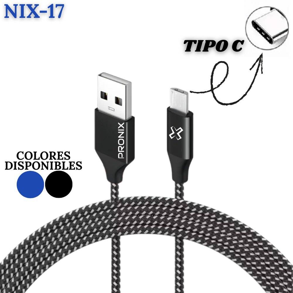 Cable Cargador Tipo C Nix-17 3.4A 1M