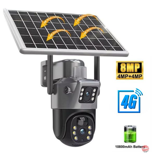 Camara Solar 4g Gris Doble Lente