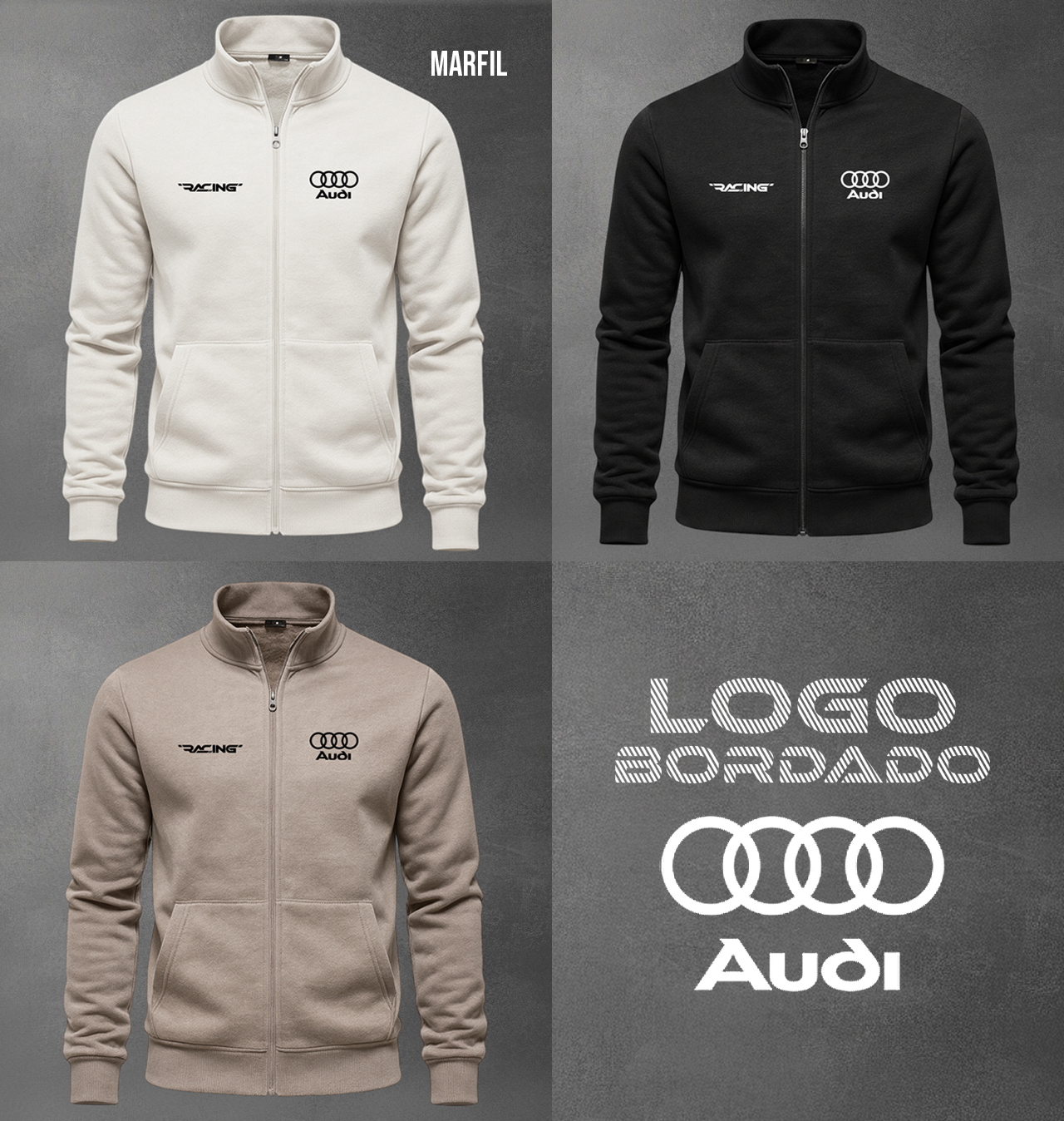 BUZO CUELLO ALTO CARRO AUDI BORDADO - Vista 1