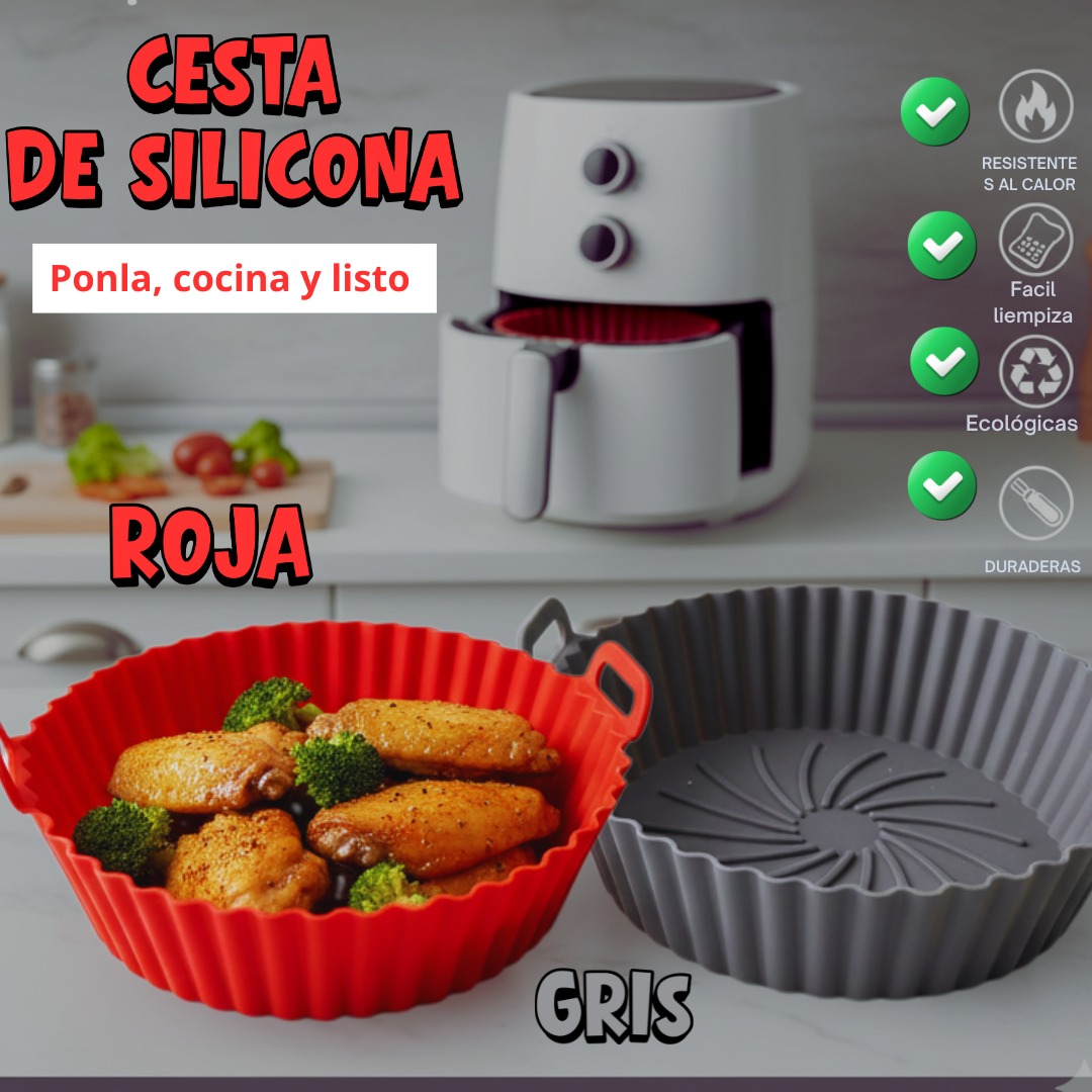 10 CANASTILLAS AIR FRYER EN SILICONA