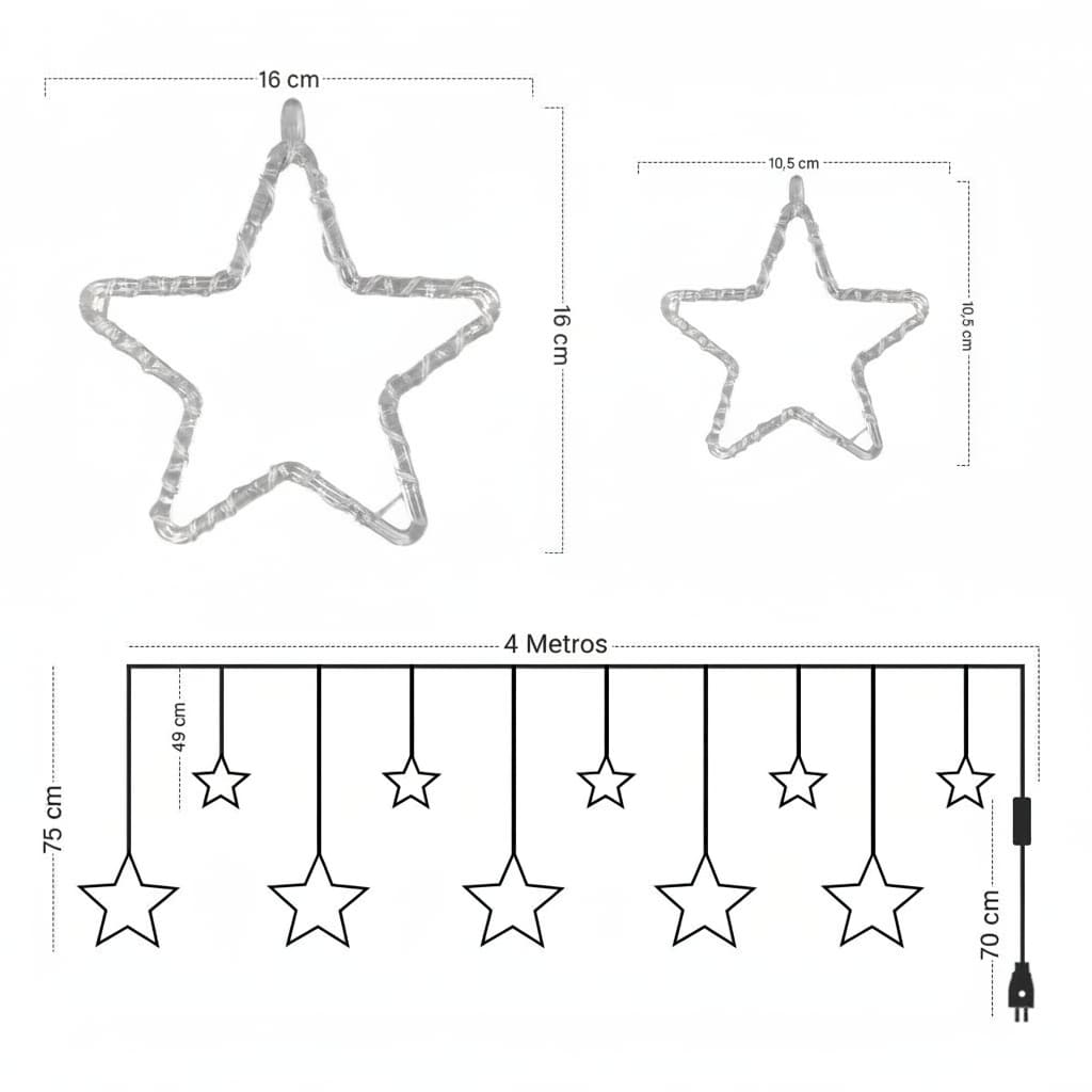 Cortina Intercalada Estrellas 4M 1743 - Vista 1