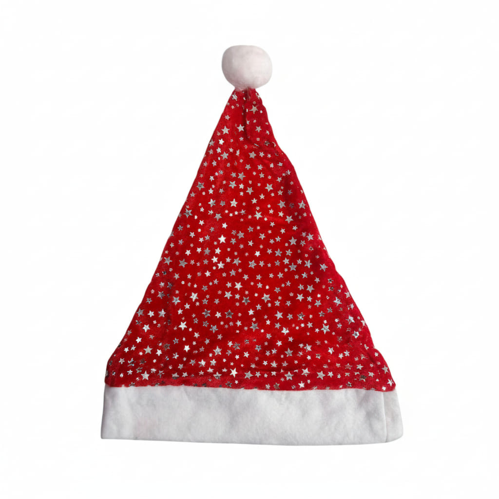 Vista 6 de Gorro Navideño Estrella Plateadas GNE001 - Cantidad: x3