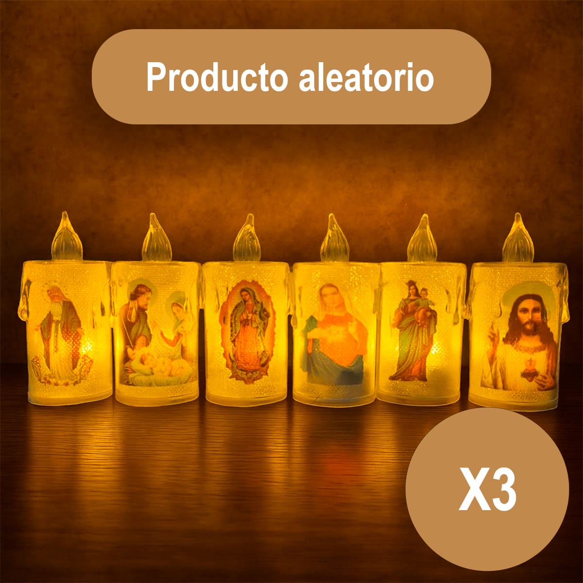 Velas Religiosas LEDx3 SLT2658