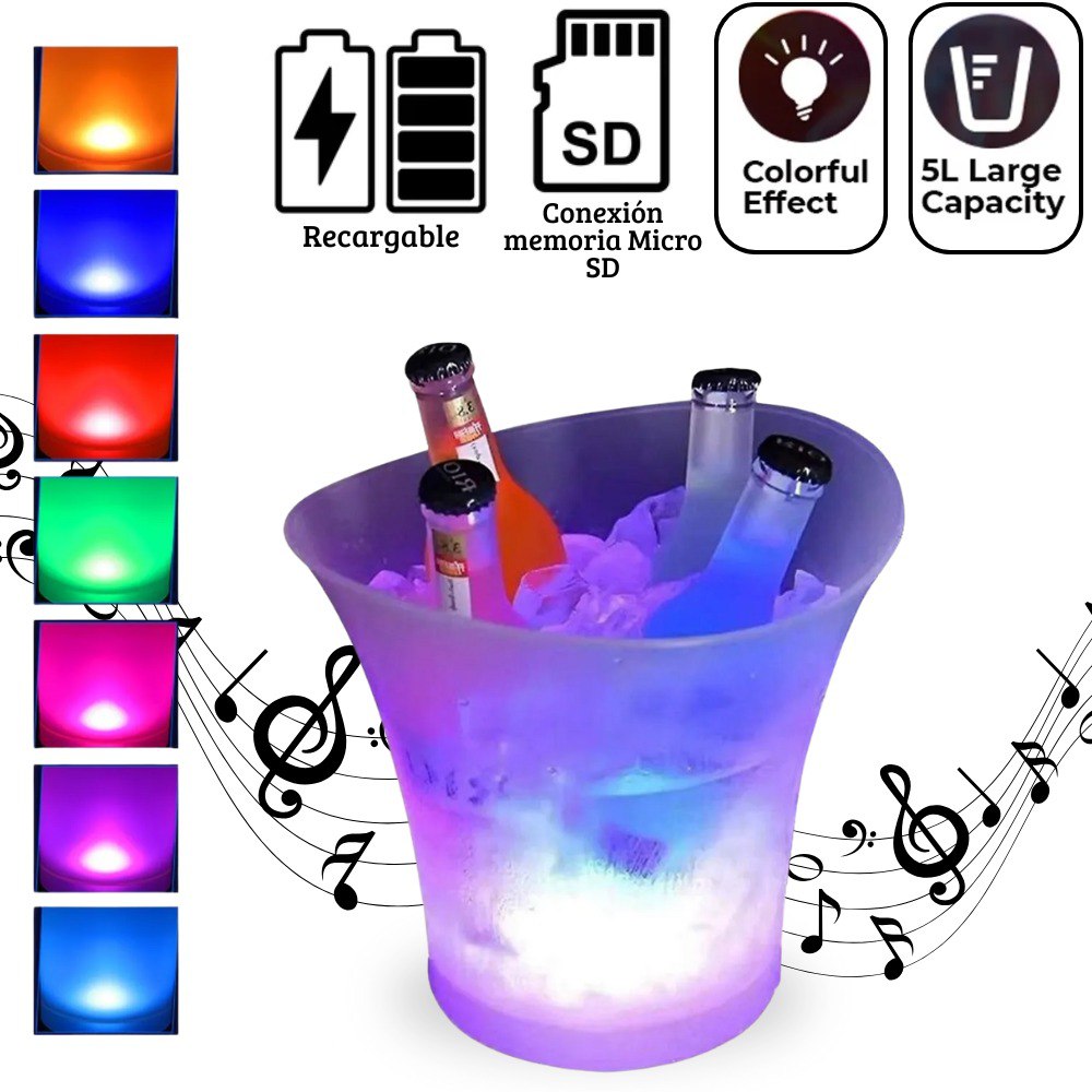 Hielera con Parlante 2 En 1 Recargable 5