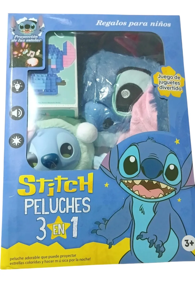 Combo Peluche Stich 3 En 1